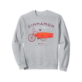 Cinnamon Bay St. John USVI Retro Vintage Surfer Bicycle Sweatshirt