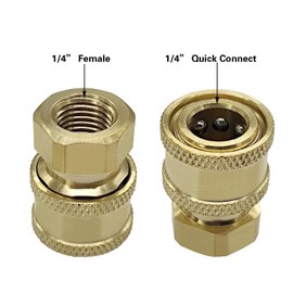 BesNPT 2 Pcs Brass Pressure Washer Coupler,1/4" Quick Connect to Female NPT