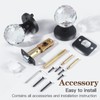 CLCTK Crystal Glass Door Knobs Interior, Black Door Knob for