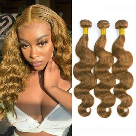 Human Hair Bundles 10 12 14 Inch Body Wave 3 Bundles Deals Human Hair Extensions Quick Weave Bundles（30#）