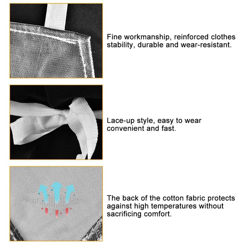 Tiiyee Heat Resistant Apron, 1000°C Fireproof Thermal Insulation Aluminum Foil