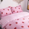 Morbuy Double Duvet Cover Set Girls Strawberry Bedding Set 3PCS,