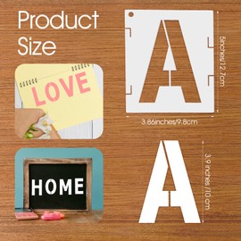 42 Pieces Stencil 10 cm Letters Numbers Stencils Set Reusable Number Stencils Washable Alphabet Stencil for DIY Crafts Wooden Signs Painting