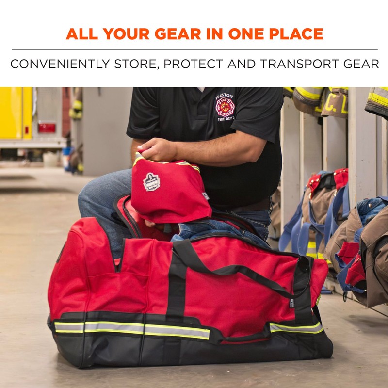 Ergodyne Firefighter Turnout Bag Work Gear 126L, Red