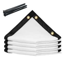 Royal Shade 4' x 6' White Custom Size 90% Shade Cloth Dog Kennel Shade Mesh Tarp Sunblock with Grommets for Dog Kennel Cover, Fence Privacy Screen, Greenhouse, Chicken Coop & Pet Playpen