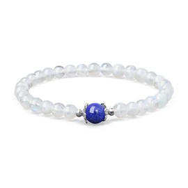 COAI Women's Moonstone Bracelet, Moonstone Lapis Lazuli, Lapis Lazuli