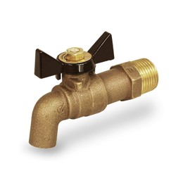 Midline Valve 68346 No Kink Multi-Turn Sillcock Hose Bibb 1/2 in. MIP/SWT Inlet x Plain End Outlet, Cast Brass, 1/4