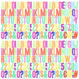 344Pcs 2 Inch Multicolor Letters Alphabet Numbers Stickers, Vinyl Letters Numbers Kit, 8 Sheets Self Adhesive Letters Stickers for Mailbox, Garage, Address Number, Business, Garden, Window