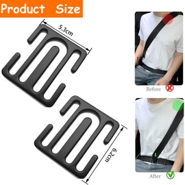RabbFit 2 Pieces Seat Belt Adjuster, Seat Belt Clip Made of Metal for All Car Seat Belts Can Effectively Relieve Pressure Seat Belt and Shoulders Relaxing