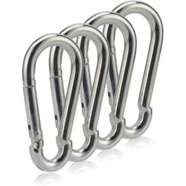 Carabiner Clip 3 Inch Spring Snap Hook Heavy Duty 4pcs M4 for Hammock Punching Bags Swing Chairs Gym Equipment Camping Hiking Clip Keychain, Camping, Hiking,Traveling,Fishing (M6 Pair)