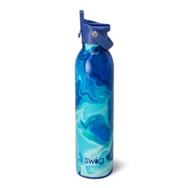 Swig Life 26oz Insulated Water Bottle, Travel Water Bottle with Straw and Lid, Cup Holder Friendly Bottles, Stainless Steel 26 oz Tumbler, Reusable Lid (Blue Lagoon)