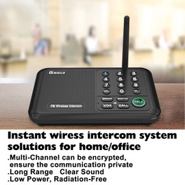 Intercoms Wireless for Home, 5280 Feet Long Range Wireless Intercom System for House, 10 Channels Intercoms System for Business, Room to Room Intercom System with Monitor for Elderly