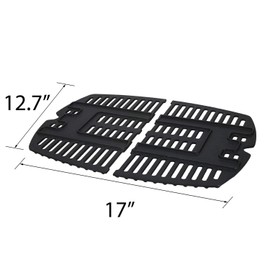 Votenli C764D(2-Pack) 17 x 12.7 inches Cast Iron Cooking Grid Grates for Weber 7644 Q100 series, Q140, Q1000 series Q1200 50060301 386000 50060001 51010001 51060001 51070001 51080001 51190001 51200001