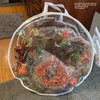 Wreath Storage Bag 60x20cm Thick PVC Reinforced Handle Double Zippers