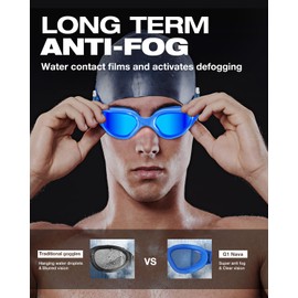 ZIONOR G1 Nava Super Anti-Fog Unisex Swim Goggles Mirror/Bright Smoke Lens