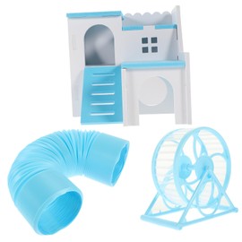 GRIRIW 1 Set Interactive Small Pet Foldable Hideout Tunnel for Hamsters Guinea Pigs Chinchillas Fun Activity House Running Wheel for Relaxation and Play