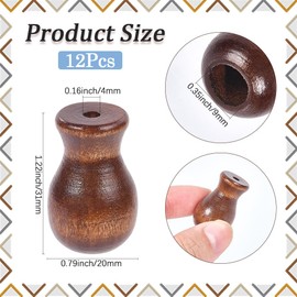 SOFPLATE 12Pcs Curtain Cord Ends Blind Pull Cord Knobs Brown Natural Wooden Hanging Blinds Roman Shades Tassel Drawstring Pendant Drops Ball Ends Pulls for Window Curtains Home Crafts Accessories