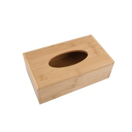 Bamboo Tissue Box with Cover Rectangular Bamboo Tissue Storage Case Antimicrobial Water-Proof Facial Tissue Box for Nightstand Bathroom Vanity Countertops Bedroom Dressers Desks Tables Car Home Decor