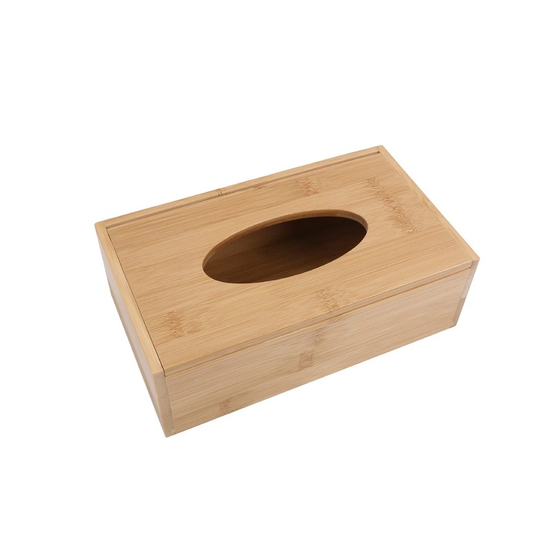 Bamboo Tissue Box with Cover Rectangular Bamboo Tissue Storage Case
