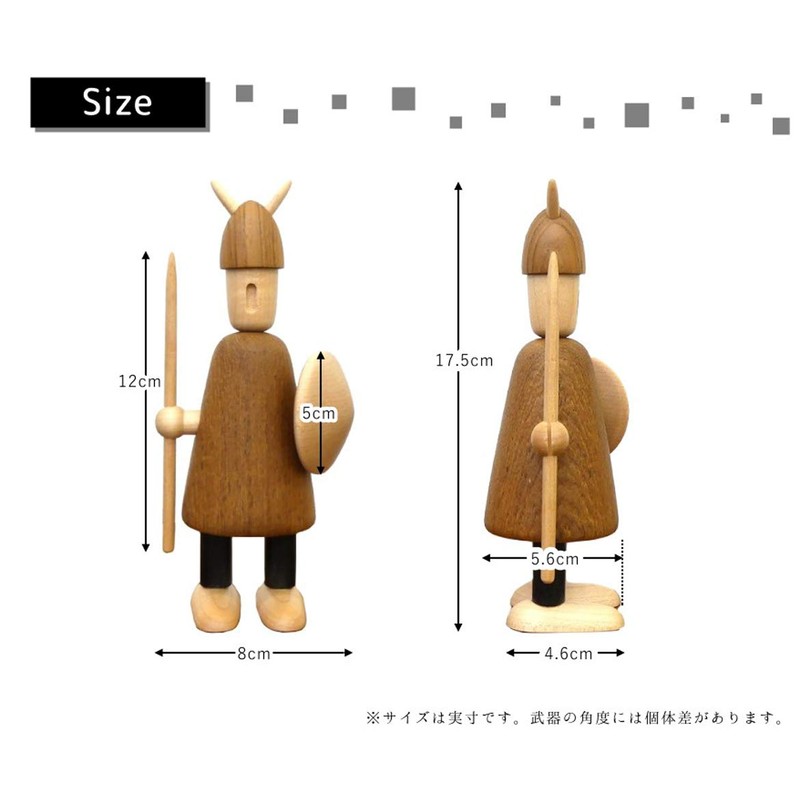 Viking Viking Viking Doll Figurine Scandinavian Style Wood Design (Natural