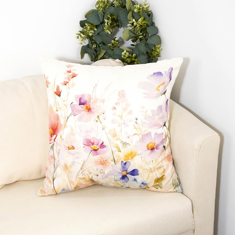 TAJWE Floral Spring Pillow Covers 18x18 Set of 2 Summer