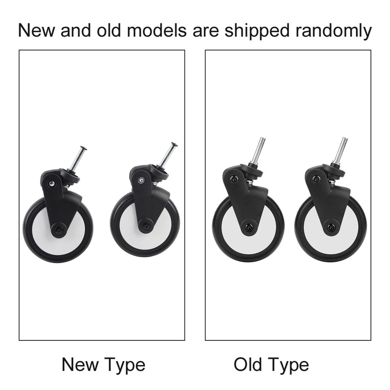 Universal Pushchair Wheels Replacement, 13 cm Wheel Diameter Rubber Wheels