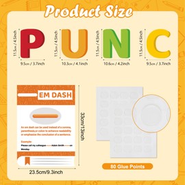 HIQINLUG 26 PCS Punctuation Marks Poster, Grammar Posters Educational English Grammar Chart Poster Wall Decoration Cutouts for Middle High Schools Teacher Classroom Decorations Supplies