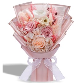 Preserved Flowers Bouquets, Flowers for Delivery Prime, Natural Real Long Lasting Roses and Flowers, Gifts for Wife Valentines Day, Mothers Day, Birthday, Anniversary, Christmas (Dusty Rose)