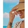 WOWORAMA Chunky Starfish Rings for Women White Resin Pearl Star