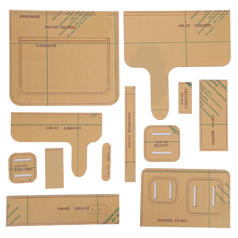 12Pcs Shoulder Bag Acrylic Template Leather Pattern DIY HandMade Drawing