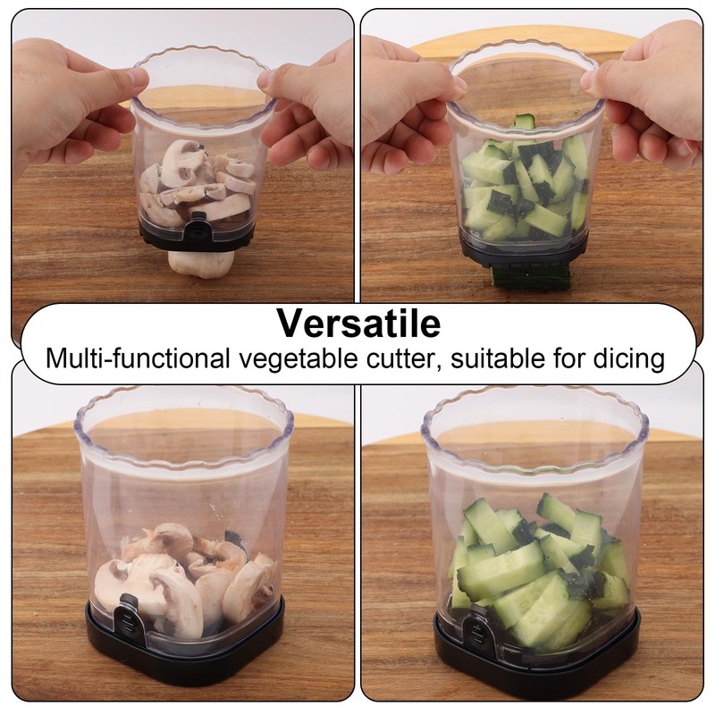lasuroa Fruit Slicer Cup, Vegetable Chopper Fruit Dicer with Container