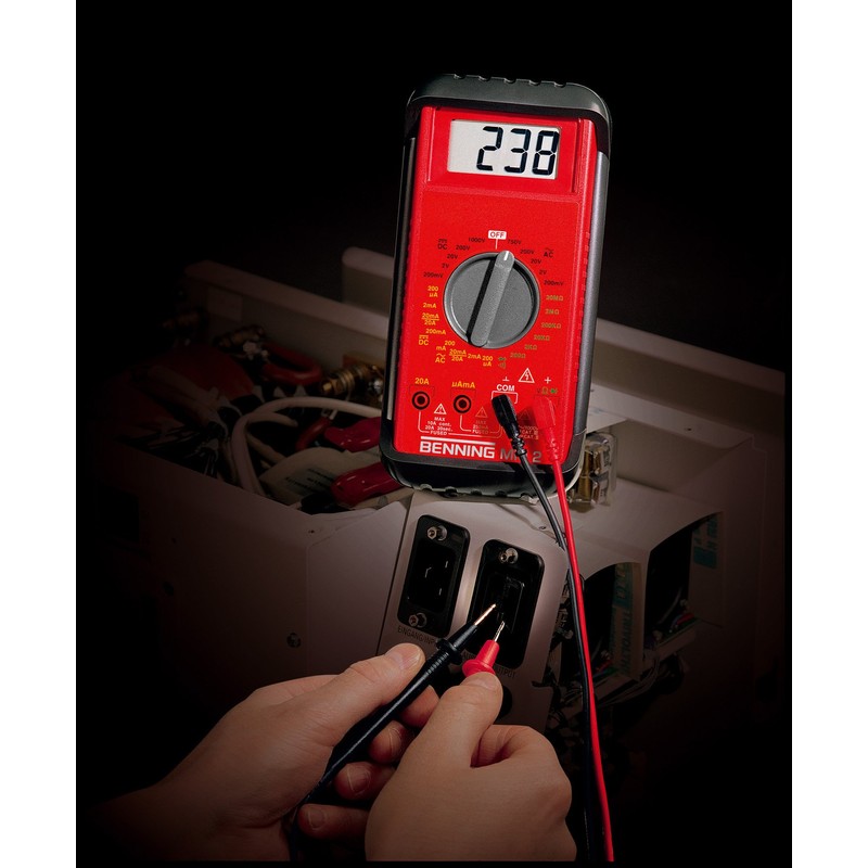 Benning 044028"MM 2" Digital Multimeter, Red/Black