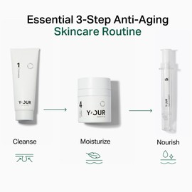 Y'OUR Essential 3-Step Anti-Aging Kit, Valentine’s Day Gift Set, Hydrating Cleanser, Hydration Cream, Advanced Retinol Eye Cream for Wrinkle Reduction & Deep Hydration