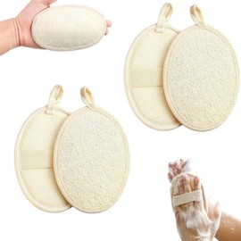 Estropajo Para Cuerpo, 6 Unidades de Esponja de Baño Natural, Luffa para Limpieza Corporal, Exfoliante Suave para Cuidado de la Piel, Herramienta de Baño Sostenible y Reutilizable