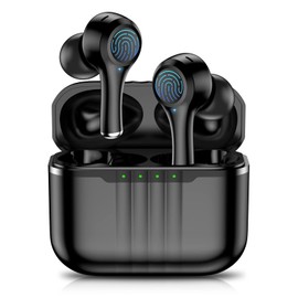 Wireless Earbuds, Bluetooth 5.2 Earbuds with Hi-Fi Stereo Audio, Wireless Headphones with 4 Mics, 45H Playtime, IPX7 Waterproof, Touch Control, Type-C Charging Case