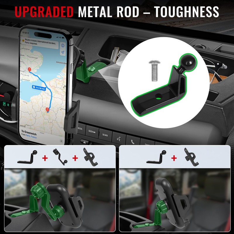 Upgraded Phone Mount Compatible with Jeep Wrangler JK JKU 2012-2018
