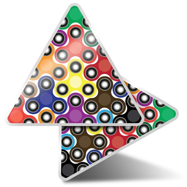 2 x Triangle Stickers 10 cm - Fidget Spinner Pattern