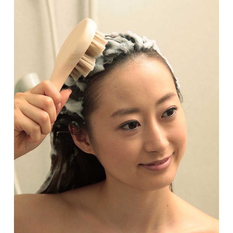 白馬毛の頭皮ブラシ さくら