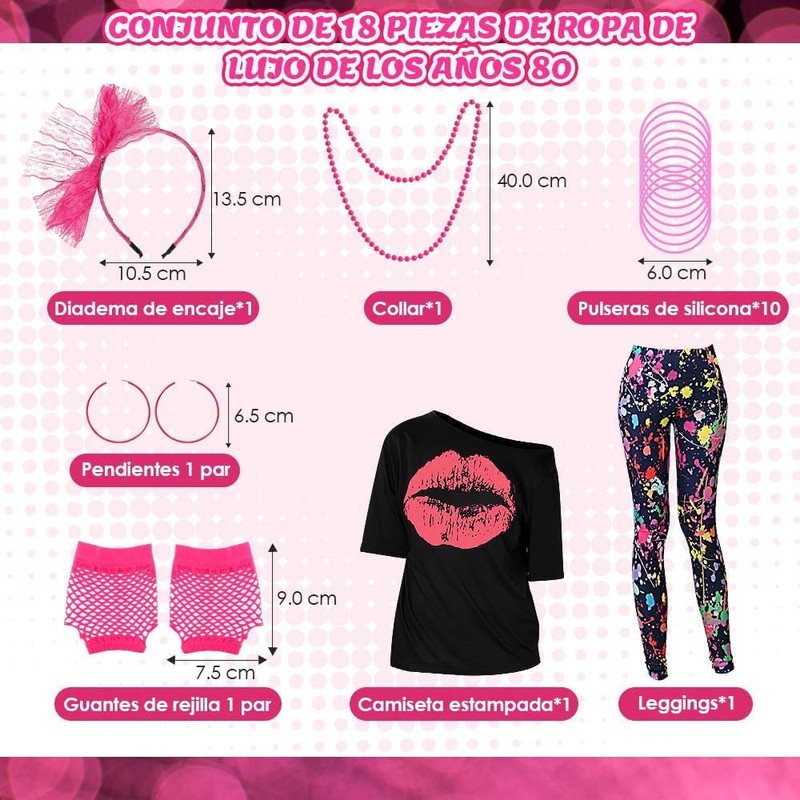 Disfraz de los años 80 para mujer – Conjunto 18