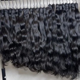 Support to Dye and Bleach to Blonde Raw Human Hair Extensions Raw Natural Black Burmese Curly and Natural Wave Bundlescolor: 1 bundle indo curly, Stretched Length: 28"