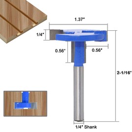 Bestgle 1/4" Shank T-Slot Router Bit Carbide Wood Milling Cutter T-Track Woodworking Drill Bit Tool, Blue