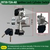 39730-T2A-A0 Ignition Lock Cylinder Switch with 2 Remote Key (Without