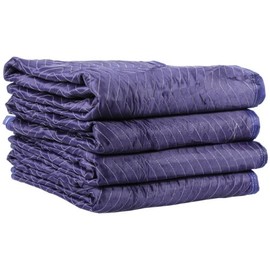 US Cargo Control Mega Mover Moving Blankets - 80 Inches Long By 72 Inches Wide - Strong and Durable Blue Polyester Material - Protect Your Valuables During A Move Or While In Storage - 4 Pack