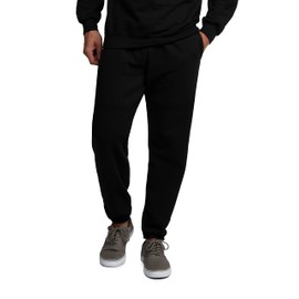 Fruit of the Loom Men's Eversoft Fleece Joggers, Moisture Wicking & Breathable, Sizes S-2X, Cotton Blend-Black, Small