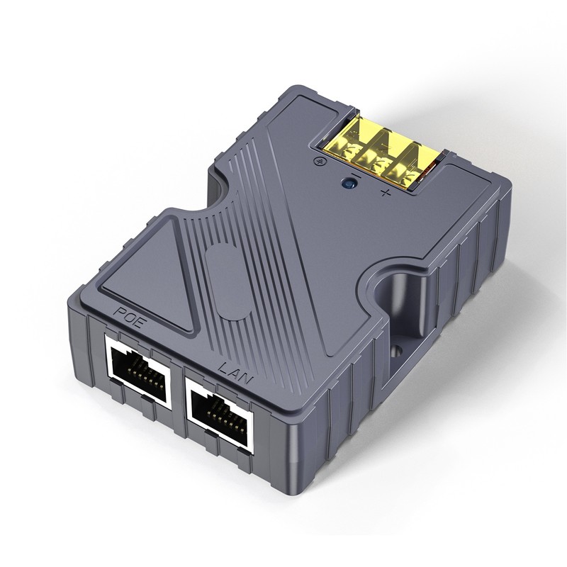 PoE Injector 48‑57V 3A GigE Passive ABS Surge ESD Protection