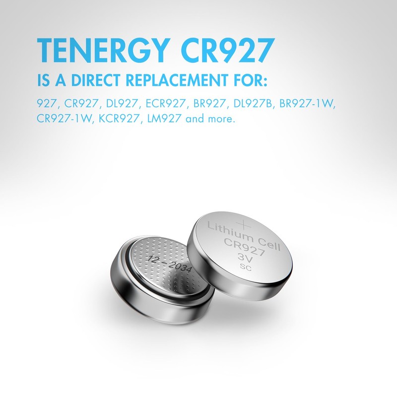 Tenergy CR927 3V Lithium Button Cell Battery, for Watches, Temperature