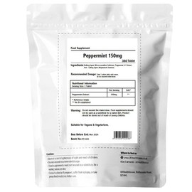 UKHealthHouse Peppermint 150mg Tablets | Digestion Support Vegans High Strength Peppermint Extract Easy to Digest Fast Absorbing Digestion Supplements (360 tabs)