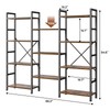 SUPERJARE Triple 4 Tier Bookshelf, Bookcase with 11 Open Display