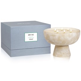 BLUEME Focus-Eucalyptus & Lime, 6 Wick, Refillable Wellness Candle, Contains Essential Oil, Sustainable, Hand Finished, Hand Poured, Premium, Luxury Ceramic, Natural Cotton Wick, Soy-Wax Blend