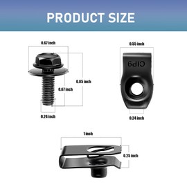 cueclue Pack-35 Engine Under Cover Splash Shield Body Bolts Screws, Bumper Fender Liner Push Retainer Fastener, Extruded U-Nuts Rivet Clips Kit (Black)